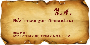 Nürnberger Armandina névjegykártya